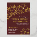 Recherche de bordeaux et or mariage invitations Verdure