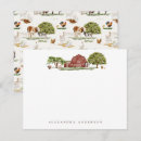 Search for farm animals note cards Watercolor