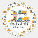 Search for transportation birthday stickers Construction