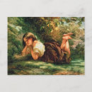 Recherche de nid d oiseau cartes postales Fille