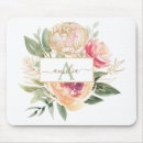 Recherche de pivoines tapis souris Monogramme