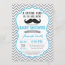 Search for blue grey baby shower invitations Chevron