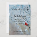 Search for red bird invitations Celebration of life