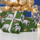 Search for raccoon christmas wrapping paper Cute