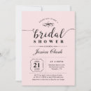 Search for pink black bridal shower invitations Typography