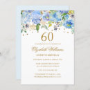 Search for elegant blue 60th birthday invitations Floral