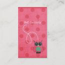Recherche de hiboux roses cartes visite Girly