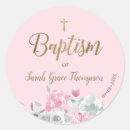 Search for pink and gold floral stickers Baptism