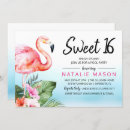 Search for tropical sweet 16 invitations Flamingo