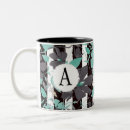 Search for black and teal mugs Initial