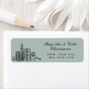 Search for city skyline return address labels Blue