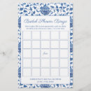Search for bingo bridal shower games Blue and white