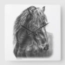 Recherche de dessin au trait horloges Cheval de trait