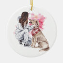 Search for girl and dog ornaments Watercolor