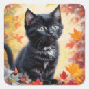 Search for autumn kitten stickers Black cat