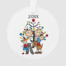 Search for family with dog ornaments Stick figures