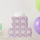 Search for magical unicorn birthday wrapping paper Pastel