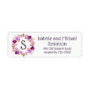 Search for purple monogram return address labels Watercolor