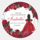 Search for red and silver stickers Quinceanera