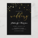 Search for gold confetti wedding invitations Black and gold