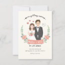 Search for cute cartoon couple wedding invitations Sweet