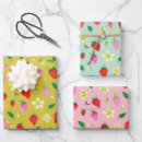 Search for berries wrapping paper Watercolor strawberries