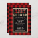 Search for red and black plaid baby shower invitations Chequered