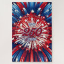 Search for fireworks puzzles Red white and blue