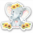 Search for yellow elephant baby shower stickers Watercolor