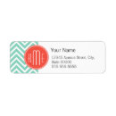 Search for modern chevron pattern return address labels Monogrammed