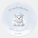 Search for blue bear baby shower stickers Winter wonderland