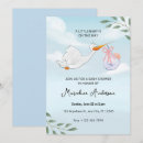 Search for winter greenery baby shower invitations Baby blue white green