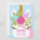 Search for unicorn face birthday invitations Gold