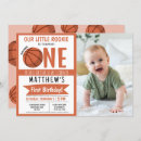 Search for basketball 1st birthday invitations Modern