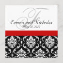 Search for black white red damask invitations Anniversary