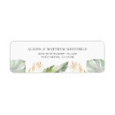 Search for tropical palm tree return address labels Watercolor