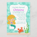Search for mermaid 4th birthday invitations Summer