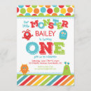 Search for little monster 1st birthday invitations Monsters