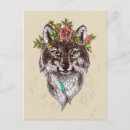 Search for watercolor wolf postcards Feathers
