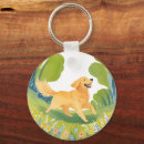 Search for cute golden retriever keychains Watercolor