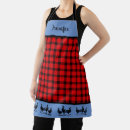 Search for blue white plaid aprons Rustic