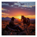Search for horse and cowboy posters Sunset