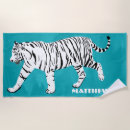 Search for tigers beach towels White tiger
