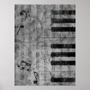 Search for piano music notes posters Black