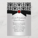 Search for black red silver wedding invitations Damask
