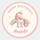 Search for rainbow unicorn party stickers Girl