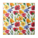 Search for red poppy tiles Watercolor