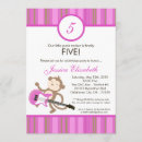 Search for girl monkey birthday invitations Girly