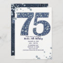 Search for 75th with diamonds birthday invitations Modern