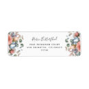 Search for peach and blue return address labels Watercolor floral